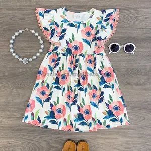 Summer girl leisure can be customized girl fashion all kinds of printed girl clothing pearl dress