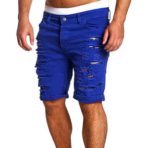 <span class=keywords><strong>Pantalones</strong></span> <span class=keywords><strong>Cortos</strong></span> de Mezclilla Casuales para <span class=keywords><strong>Hombre</strong></span>, Estilo <span class=keywords><strong>Skinny</strong></span>, Rectos, Desgastados y Rotos - Product Image 4