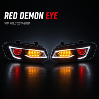 Phares LED Demon Eye modifiés en usine JC Upgrade, clignotants 2011-2018 pour accessoires Volkswagen VW Polo