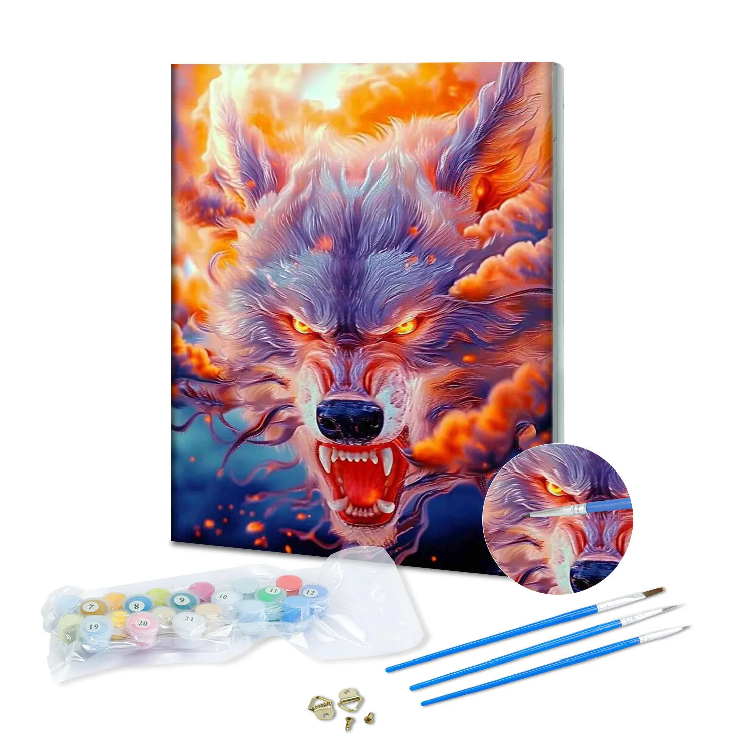 Vente en gros de kit de peinture moderne et personnalisé pour roi loup DIY peinture numérique à l'huile personnalisée kit de peinture sur toile décoration de chambre