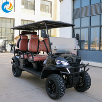 Voiture de golf électrique Robetaa 6 places, pneus tout-terrain surélevés de 14 pouces, homologuée pour la route, batterie au lithium 72V