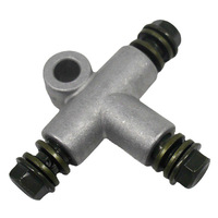 Nouvel adaptateur de ligne de frein hydraulique à 3 voies en forme de T avec boulon banjo M10 pour moto, quad, VTT modèle A98 argenté