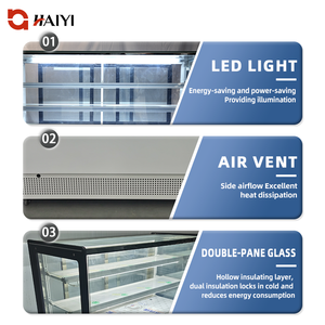 Vitrine réfrigérée pour gâteaux avec refroidissement par air, en acier inoxydable, étagères réglables - Product Image 6