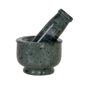 Juego de Mortero y Pilón de Mármol Natural Verde de 3 Pulgadas de VISMAY'S, Resistente y Duradero, para Moler Especias, Hierbas y Ajo en la Cocina - Product Image 1
