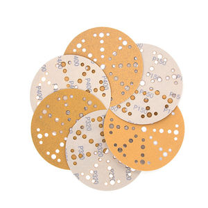 Kunden spezifische Größe 49 Löcher Gelb <span class=keywords><strong>Aluminium</strong></span> oxid Schleifpapier Schleifpapier Scheibe P60-P800 Körnung OEM für Auto Metall Holz Schleifen Polieren - Product Image 3