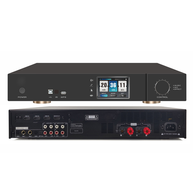Berase High Quality Class H Karaoke Amplifier 2 Channel 3 in 1 Power Amplifier for Entertainment