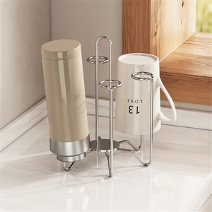 304 Stainless Steel <b>Standing</b> Type Modern Desktop Drain Towel Holder Upside High-value Kitchen Storage Rack <b>Tea</b> Shelf Household - Product Image 3