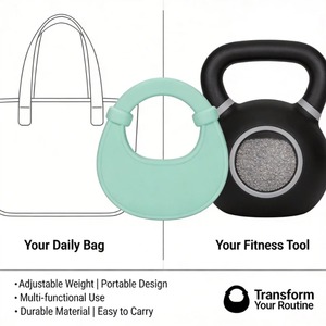 <span class=keywords><strong>Kettlebell</strong></span> unisexe portable en silicone antidérapant avec sac, conçu pour l'entraînement de bureau à la salle de sport - Product Image 3