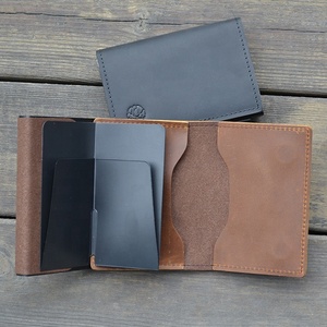 Portafoglio con chiusura magnetica Air Tag portafoglio minimalista tascabile in vera pelle con porta carte di credito intelligente con tecnologia RFID - Product Image 2