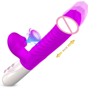 3 In 1 Vibrator Clitoral Stimulation Heated Realistic Vibrating Adult Sex Toys Sucking Clitoral Rabbit Vibrator For Women