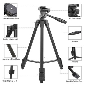 ZOMEI T90 chuyên nghiệp kỹ thuật số điện thoại di động máy ảnh <span class=keywords><strong>Tripod</strong></span> Hợp kim nhôm vòng ánh sáng 3kg khả năng chịu tải trọng lượng nhẹ xách tay - Product Image 4