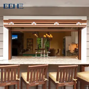 EEHE Aluminum Window Frame Accordion Folding Windows Aluminum Glass Design Bifold Window Sliding Window Price