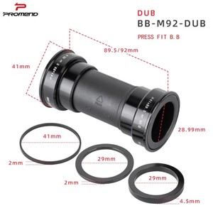 Promend 92mm 89.5mm Piezas de Bicicleta de Aleación de Aluminio y Acero 29MM <span class=keywords><strong>BB92</strong></span> DUB EJE DE BIELAS con Rodamiento Sellado PRESSFIT - Product Image 2