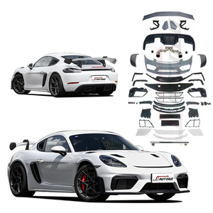 Kit carrosserie pour Porsche 718 982 2016-2024 – Amélioration vers <span class=keywords><strong>GT4</strong></span> <span class=keywords><strong>RS</strong></span> : Lame de pare-chocs avant, calandre, diffuseur arrière, tuyau, aileron, aile en fibre de carbone sèche - Product Image 1