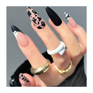 <span class=keywords><strong>Faux</strong></span> ongles longs en forme d'amande de bonne qualité, ongles miroir nude, pointes à dessiner, art des ongles noirs, <span class=keywords><strong>faux</strong></span> ongles à presser personnalisés - Product Image 2