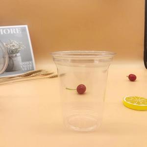 Vente en gros filet rouge jetable avec couvercle haut niveau d'apparence tasse à eau transparente décrochage café boisson froide tasse en plastique - Product Image 5