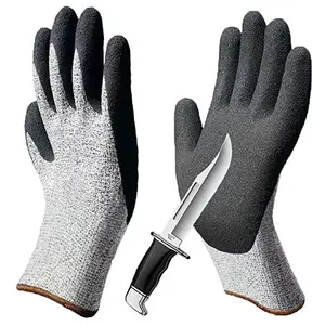 13G A3 Cut Resistant Sandy Nitrile Palm Coated Gloves Anti Cut Work Safety Gloves HPPE Cut Resistant Gloves