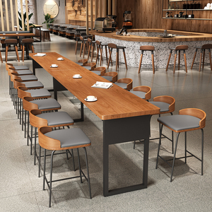 Juego de mesa y silla de comedor para restaurante, muebles, Hotel, cafetería, Bistro, marco de madera, combinación de sofá de cuero - Product Image 5