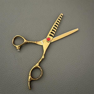 กรรไกรตัดผมทรงก้างปลาสีทอง ขนาด 6 นิ้ว สำหรับช่างเสริมสวย ใบมีดมาตรฐานสำหรับคนถนัดขวา - Product Image 2
