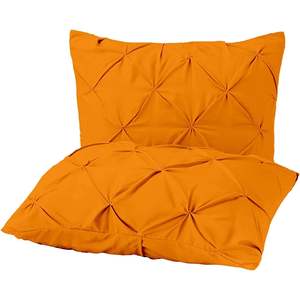Juego de 2 fundas de almohada de viaje color naranja, de algodón puro, con pliegues rectangulares, 12x16 pulgadas, lavables a máquina - Product Image 1