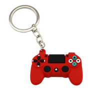 Porte-clés personnalisé en caoutchouc souple 3D, créatif, en forme de manette de jeu vidéo, avec un joystick, en métal, PVC et plastique