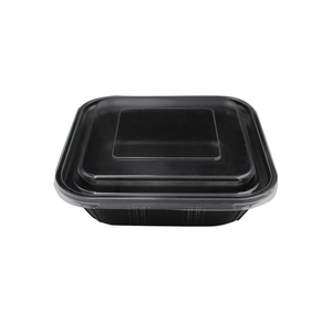 Chịu nhiệt độ cao thấp moq đen thực phẩm dùng một lần <span class=keywords><strong>container</strong></span> với nắp cho pre-made thực phẩm - Product Image 4