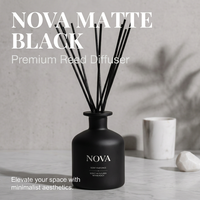 Diffuseur de parfum NOVA Luxury 200ml en verre, sans alcool, sans BPA, formule à base d'huile pure pour une fragrance longue durée ; bâtonnets personnalisés