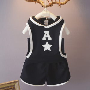 Productos de Moda en Oferta, Conjunto Deportivo con Capucha, sin Mangas, en Rojo, Negro y Blanco, Estilo Boutique, para Verano - Product Image 3