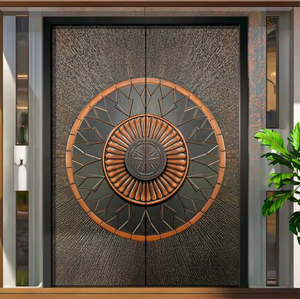 Puertas de Entrada Dobles de Seguridad Metálicas para Villa, Panel de Aluminio, Diseños de Entrada Principal de Lujo, Puerta Doble - Product Image 2