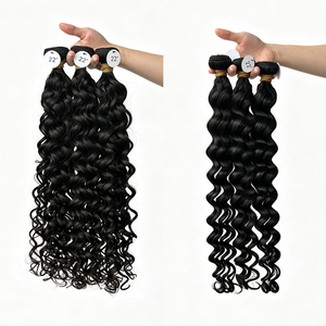Extensions de Cheveux Humains Remy 100% Naturels Ondulés Profonds, 10-28 Pouces, Couleur Naturelle, Tissage de Cheveux Vierges, Peut Être Décoloré - Product Image 1