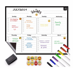 <span class=keywords><strong>Calendario</strong></span> Magnético Mensual, Planificador de Borrado en Seco, Pizarra Blanca, Imán para Refrigerador - Product Image 5