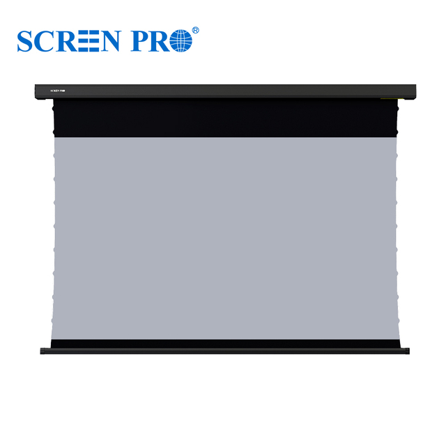 SCREEN PRO Anti Laser Speckle 3C Gray Screen 3D Ultra HD ALR Wall/ceiling Mounted Tab-Tension Motorized Projection Screens