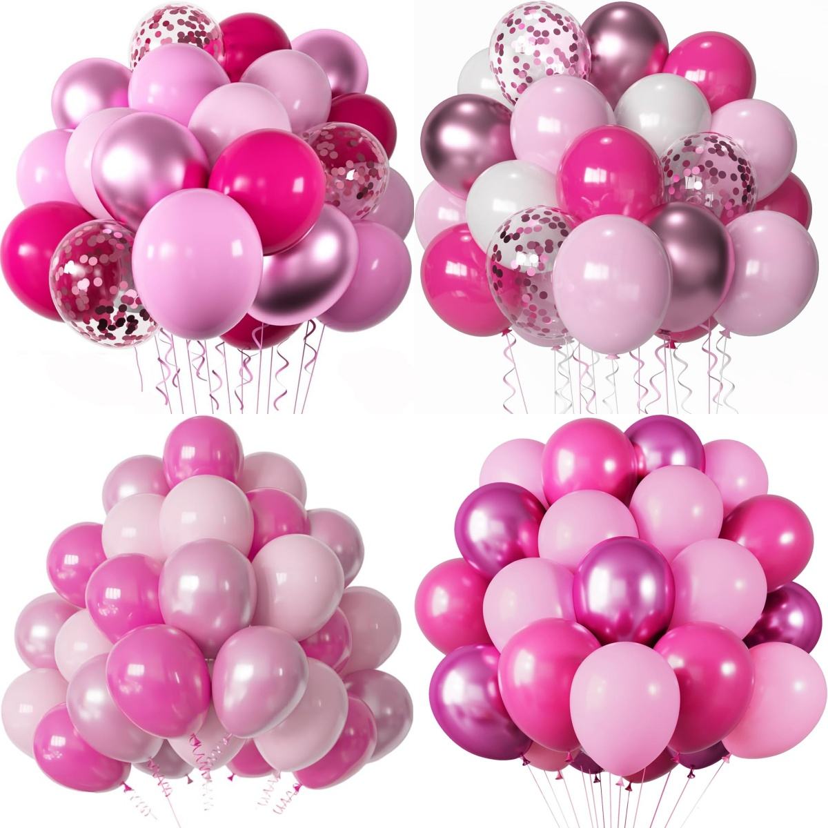 Custom Latex Balloons Kit Decorations Wholesale Chrome Pearl and Matte Balloons pink Gold Birthday Party Balloons Set