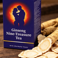 Thé pour la santé masculine : Soutien rénal chaud, amélioration de la vitalité, Ginseng et Herbes aux neuf trésors, en sachets de thé en boîte