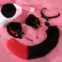 Jouets anaux : Plug anal queue de renard avec bandeau oreilles de chat et collier, jouets sexuels anaux en métal pour femmes