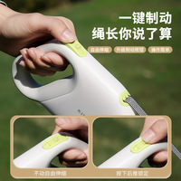 Nouvelle laisse rétractable automatique pour chiens et chats, design réversible, matériau ABS, style simple, pour promenades en extérieur