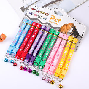 Nuevos estilos coloridos 12 unids/pack collares de perro hebillas ancho al por mayor 1,0 CM longitud ajustable para Collar de gato con campana - Product Image 1