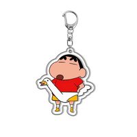 Porte-clés en acrylique double face de haute qualité, mignon, Crayon Shin-Chan, en plastique, style anime, vente en gros