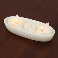 Bougies aromatiques parfumées à la cire de soja, fleur blanche classique de luxe, poudre brillante faite à la main pour la décoration intérieure Bars des fêtes de Noël