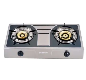 Spark Lighter Valves Stainless Steel Kitchen Appliance Stove Gas Burner Two Burner Standing Cooker Camping Kitchen Appliance