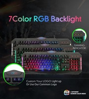 Clavier de jeu à membrane rétroéclairé 7 couleurs Clavier RGB pour joueurs