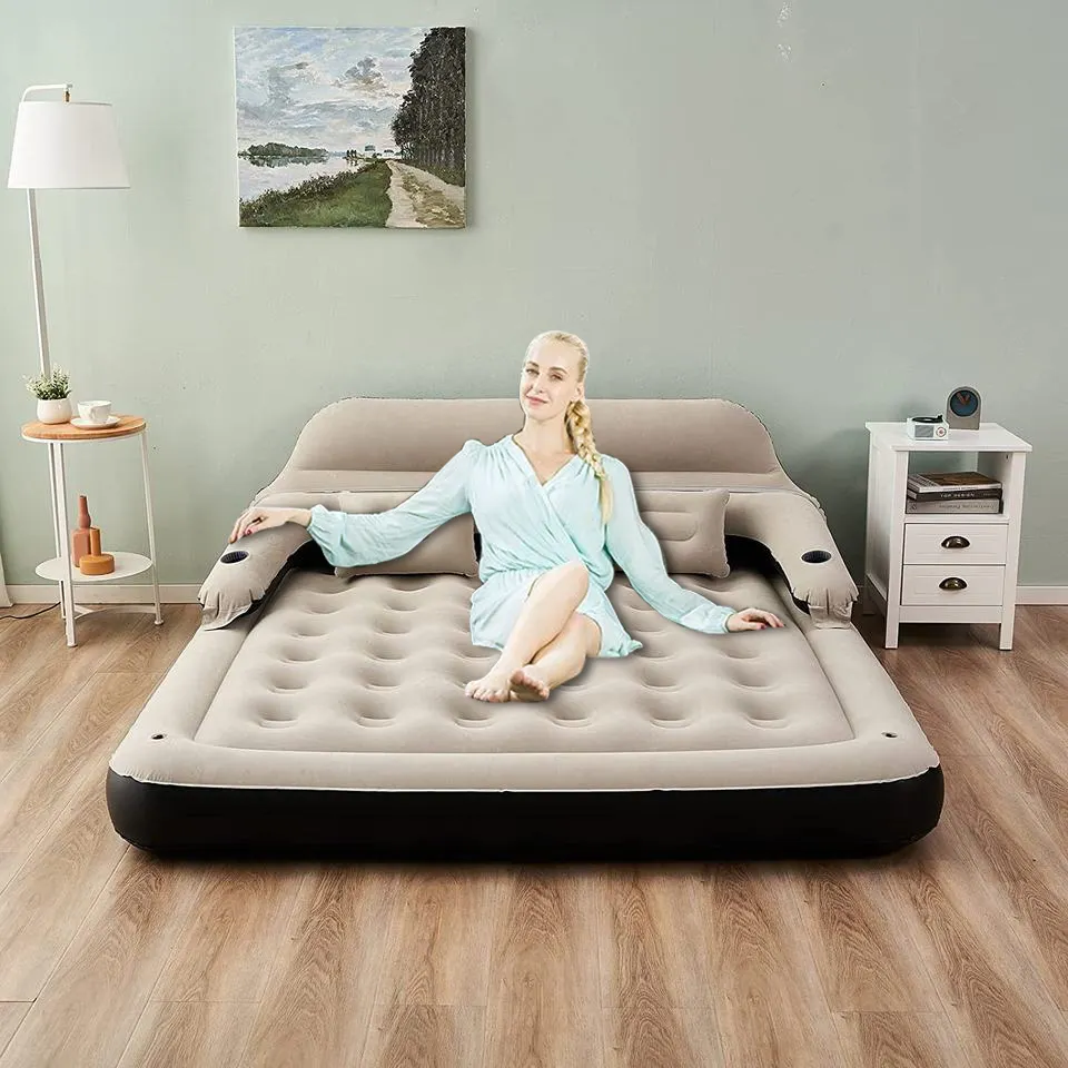 Cama de aire de masaje plegable de alta calidad de lujo de nuevo diseño personalizado con colchón de cama de aire inflable de bomba integrada