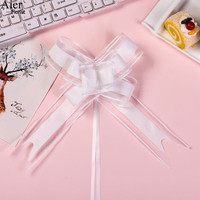 Aierflorist – Ruban en polyester de luxe en gros, nœud à tirer pour emballage de boîte cadeau de mariage, 50 mm, en mousseline unie, fleurs élégantes faites à la main