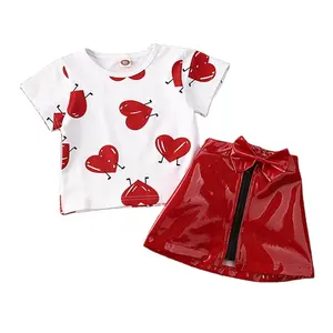 Little Girls Clothes Boutique Sweet Children Clothing Sets Two Piece Outfit Lovely Valentines Day Kids