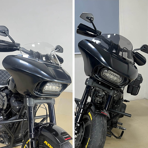 Parabrisas estilo tiburón Pazoma para faro delantero HD Softail <span class=keywords><strong>Fat</strong></span> <span class=keywords><strong>Bob</strong></span> <span class=keywords><strong>2018</strong></span>+ con montaje todo en uno estilo DS, ABS, para reacondicionamiento/actualización - Product Image 5