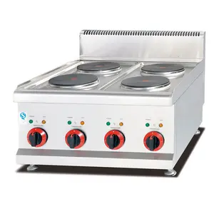Équipement de cuisine de comptoir, vente en gros, cuisinière électrique portable avec quatre brûleurs à plaques