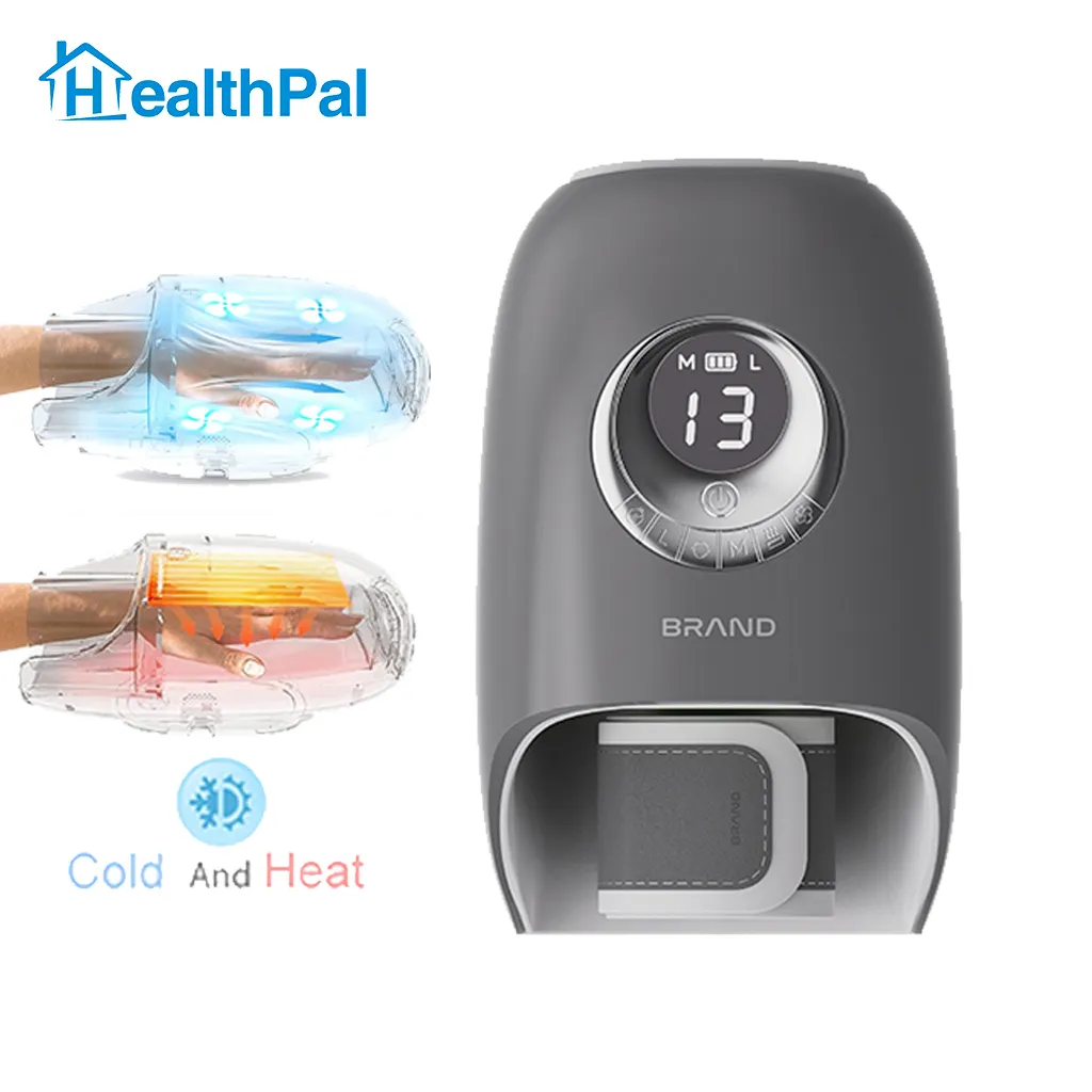 healthpal cordless battery wireless healing vibrating hand massager compression machine for arthritis with heat and compression
