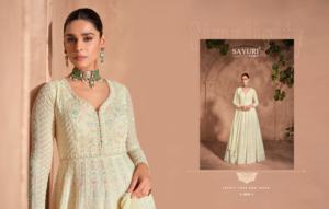 Heavy Real Georgette & Chinon Anarkali vestido con bordado de secuencia Stich trabajo vestido de novia para venta de exportación - Product Image 5