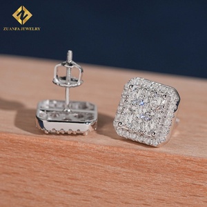 Pendientes de Diamantes Redondos con Corte Brillante para Mujer, Marca ZUANFA JEWELRY, con Certificado NGTC, Chapados en Plata 925, Joyería con Incrustaciones de Diamantes - Product Image 1