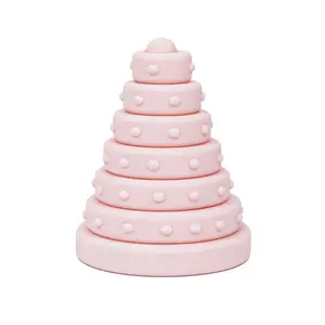Kreative BPA Free Food Grade Silikon Donut Bausteine Spaß Früh kindliche Bildung Stapeln Spielzeug Beißring Bunte Blöcke